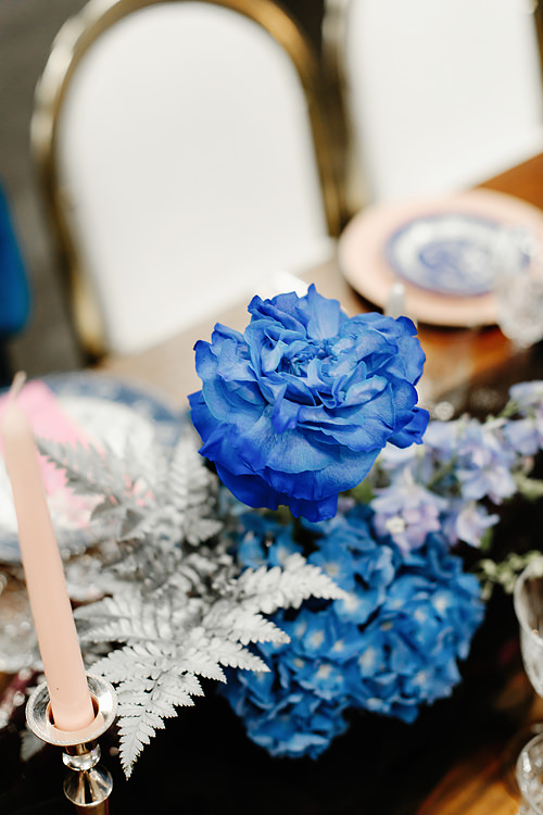 Melbourne wedding florist - blue wedding flowers