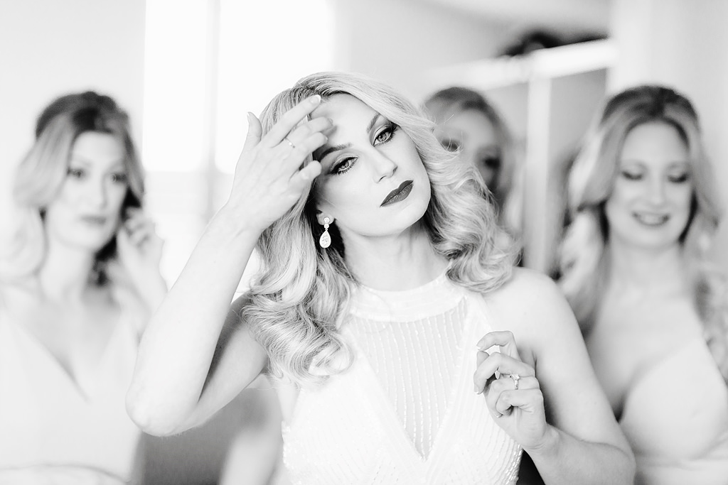 A photo of a bride before her wedding at Luminare South Melbourne