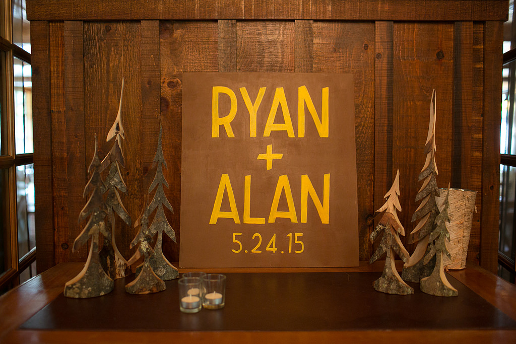retro wedding signage