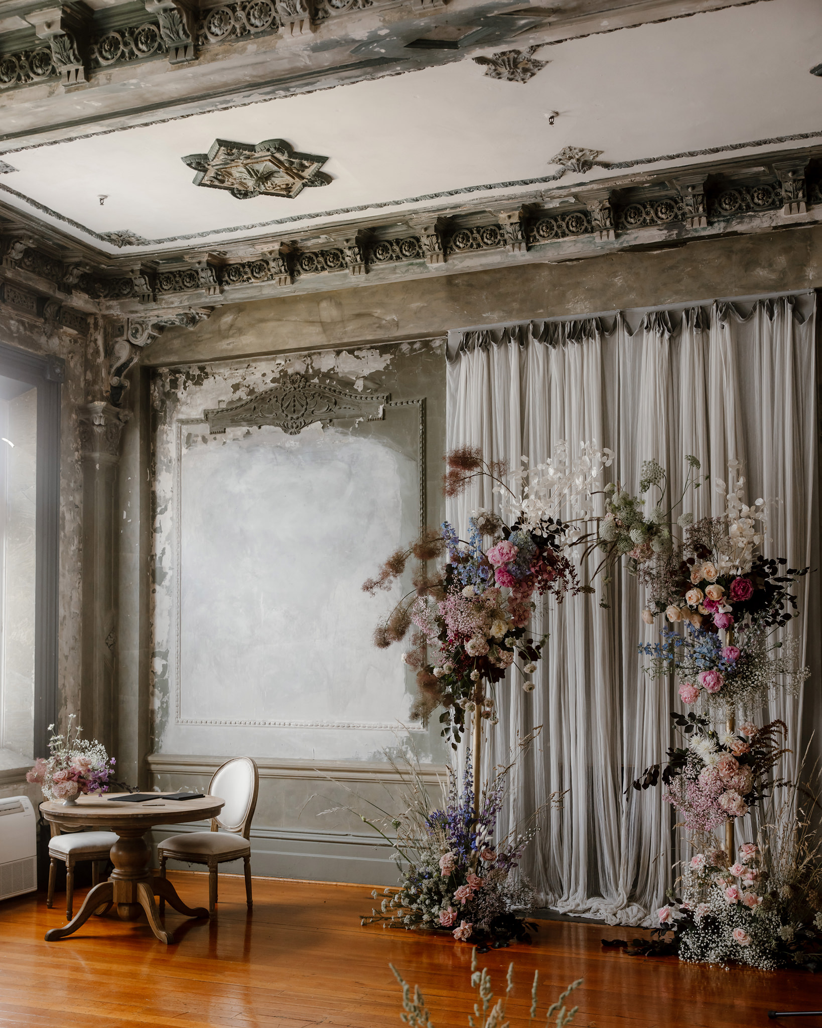 George ballroom wedding florals