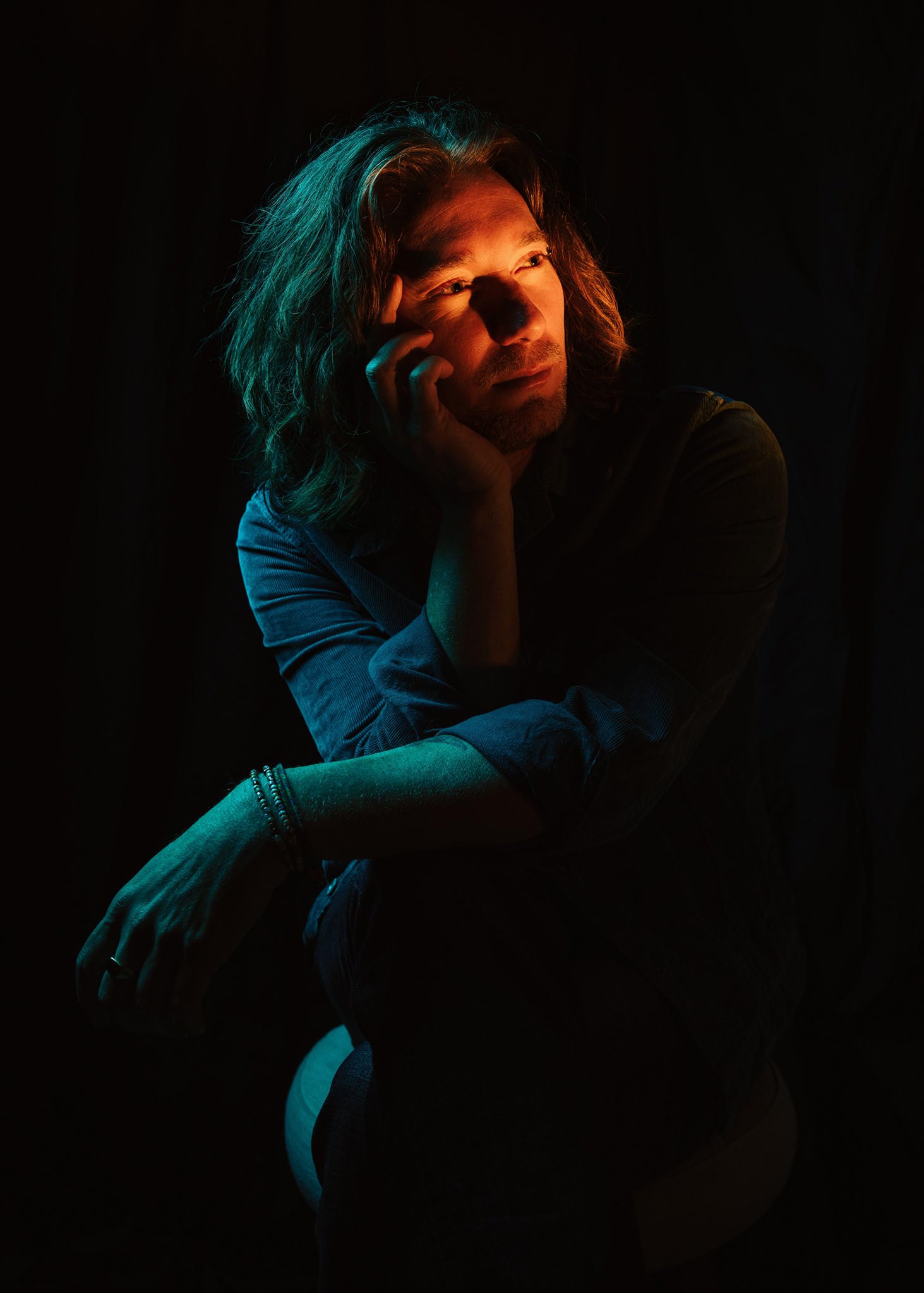 A moody portrait of Melboune musician, Kris Mizzi